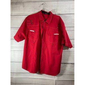 Most Official Seven - Men's Red Short Sleeve Casual Button Up Shirt - Size 3 XL